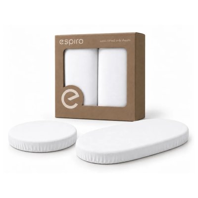 Espiro Oasis Prostěradla do postýlky, 2 ks - White