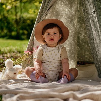 GoBabyGo Protiskluzové ponožky Bamboo - Lavender Grey, vel. 1 - 2 roky - obrázek