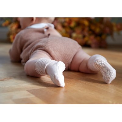 GoBabyGo Protiskluzové ponožky Bamboo - Soft Pink, vel. 6 - 12 měsíců - obrázek