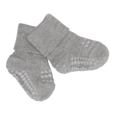 GoBabyGo Protiskluzové ponožky Bamboo - Grey Melange, vel. 6 - 12 měsíců - obrázek