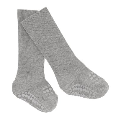 GoBabyGo Protiskluzové ponožky Bamboo - Grey Melange, vel. 6 - 12 měsíců