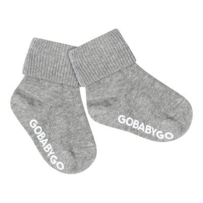 GoBabyGo Protiskluzové ponožky - Grey Melange, vel. 6 - 12 měsíců - obrázek