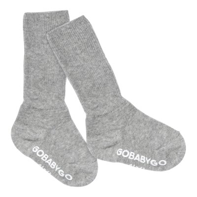 GoBabyGo Protiskluzové ponožky - Grey Melange, vel. 6 - 12 měsíců