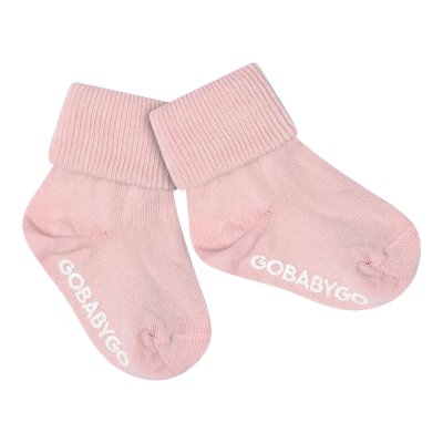 GoBabyGo Protiskluzové ponožky - Soft Pink, vel. 6 - 12 měsíců - obrázek