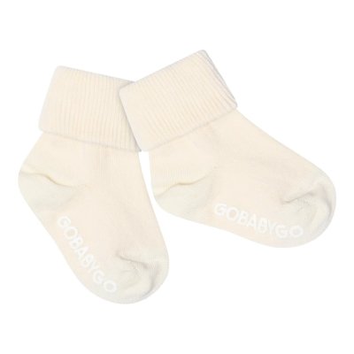 GoBabyGo Protiskluzové ponožky - Off-White, vel. 6 - 12 měsíců - obrázek