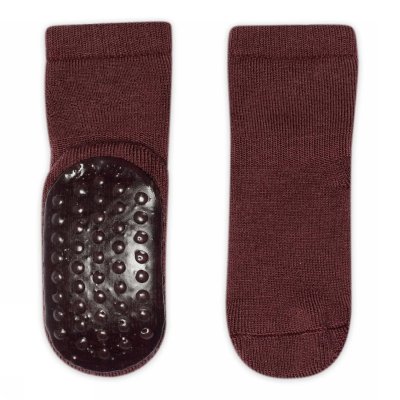 GoBabyGo Protiskluzové ponožky Wool - Grape Skin, vel. 6 - 12 měsíců