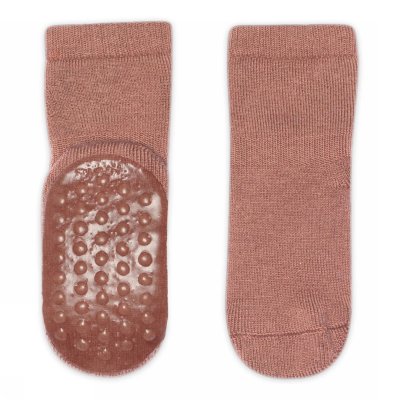 GoBabyGo Protiskluzové ponožky Wool - Woodrose, vel. 6 - 12 měsíců