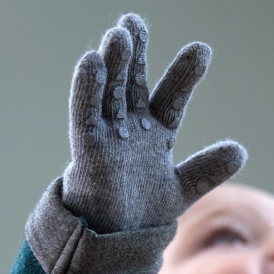 GoBabyGo Protiskluzové rukavičky - Grey Melange, vel. 3 - 4 roky - obrázek
