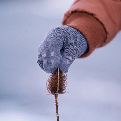 GoBabyGo Protiskluzové palčáky - Grey Melange, vel. 0 - 3 roky - obrázek