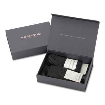 GoBabyGo Protiskluzový startovací set - Dark Grey Melange, vel. 6 - 12 měsíců