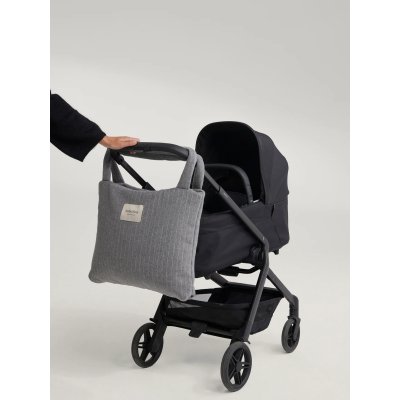 Studio Noos Taška Mom Bag Flannel Chalkstripe - Light Grey - obrázek