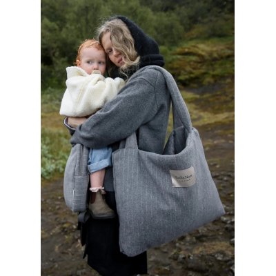 Studio Noos Taška Mom Bag Flannel Chalkstripe - Light Grey - obrázek