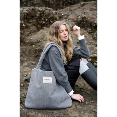 Studio Noos Taška Mom Bag Flannel Chalkstripe - Light Grey - obrázek