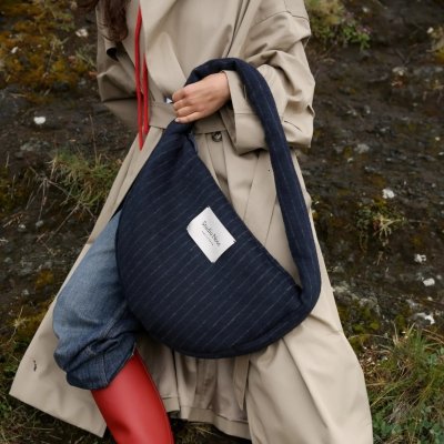 Studio Noos Crossbody taška Flannel Chalkstripe - Dark Blue