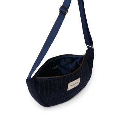 Studio Noos Crossbody ledvinka Flannel Chalkstripe - Dark Blue - obrázek