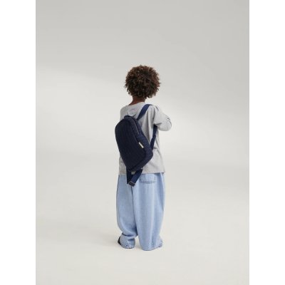 Studio Noos Dětský batůžek Mini Flannel Chalkstripe - Dark Blue - obrázek