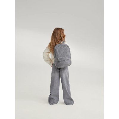 Studio Noos Dětský batoh Midi Flannel Chalkstripe - Light Grey - obrázek