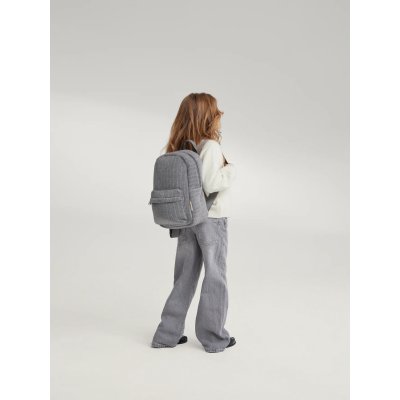 Studio Noos Dětský batoh Midi Flannel Chalkstripe - Light Grey - obrázek