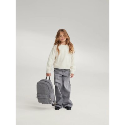 Studio Noos Dětský batoh Midi Flannel Chalkstripe - Light Grey - obrázek