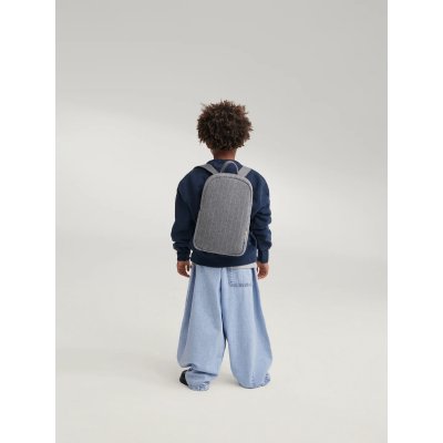 Studio Noos Dětský batůžek Mini Flannel Chalkstripe - Light Grey - obrázek