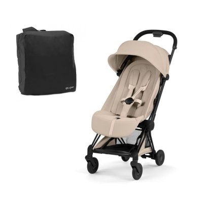 Cybex Platinum Coya Style + Cestovní taška - Matt Black/Cozy Beige