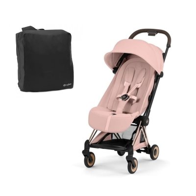 Cybex Platinum Coya Style + Cestovní taška - Rosegold/Peach Pink