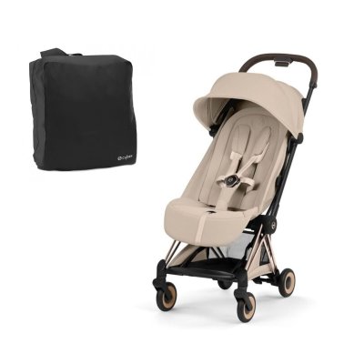 Cybex Platinum Coya Style + Cestovní taška - Rosegold/Cozy Beige