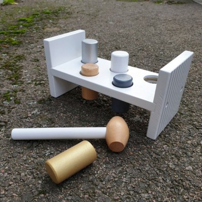 JaBaDaBaDo dřevěná zatloukačka - Stříbrná - obrázek