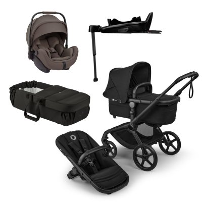 Bugaboo Fox5 Renew Kočárek Trojkombinace + Novorozencké hnízdo - Black/Heritage Black/Chestnut
