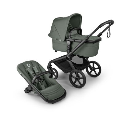 Bugaboo Fox5 Renew Kočárek Trojkombinace + Novorozencké hnízdo - Black/Forest Green/Chestnut - obrázek