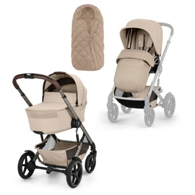 Cybex Talos S Lux Kompletní kočárek se skládací korbou + Fusak Snogga 2 - Taupe/Almond Beige