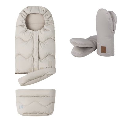 Leokid Set Fusak Transformer + Rukavice na kočárek - Cement Beige/Sand