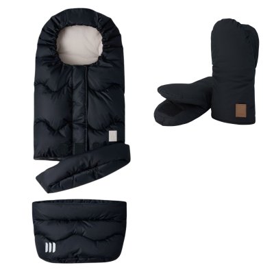 Leokid Set Fusak Transformer + Rukavice na kočárek - Black Coal