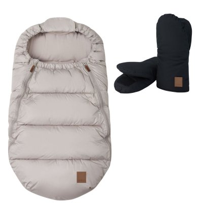 Leokid Set Fusak Olaf + Rukavice na kočárek - Sand Shell/Black