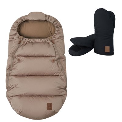 Leokid Set Fusak Olaf + Rukavice na kočárek - Dune New/Black