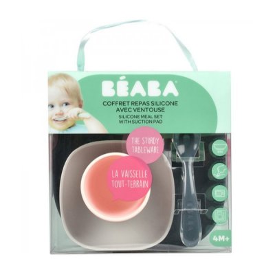 Béaba jídelní sada silikonová 4dílná - Night Blue - obrázek