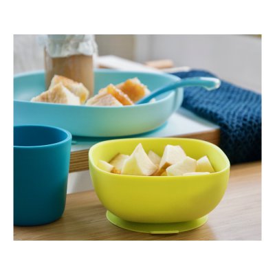 Béaba jídelní sada silikonová 4dílná - Blue - obrázek