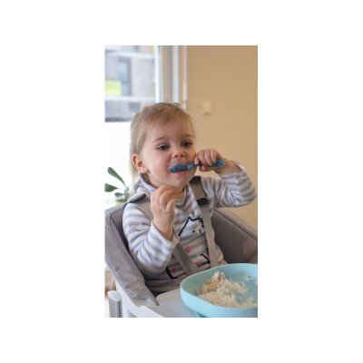 Béaba silikonový talíř s přísavkou - Blue - obrázek