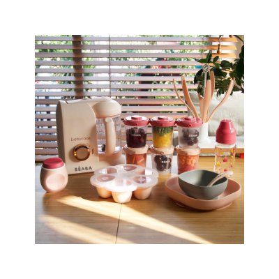 Béaba skladovací kelímky na jídlo 6x200 ml - Pink - obrázek