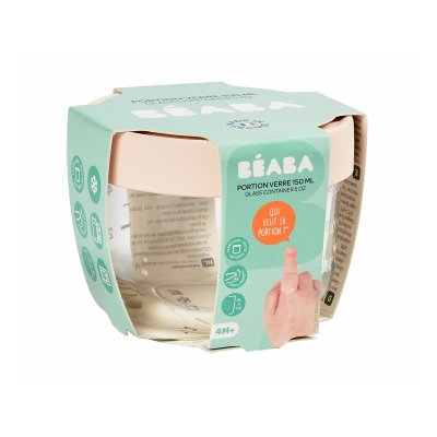 Béaba kelímek na jídlo skleněný 150 ml - Růžová - obrázek