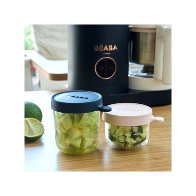 Béaba kelímek na jídlo skleněný 150 ml - Růžová - obrázek