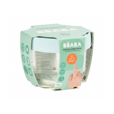 Béaba kelímek na jídlo skleněný 150 ml - Světle modrá - obrázek