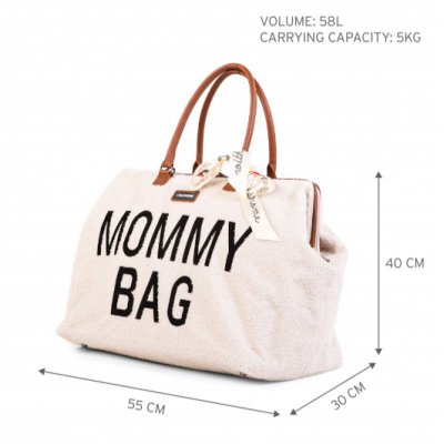 Childhome přebalovací taška Mommy Bag Big - Teddy Off White - obrázek