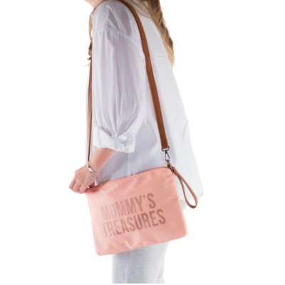 Childhome pouzdro na zip s poutkem - Pink Copper - obrázek