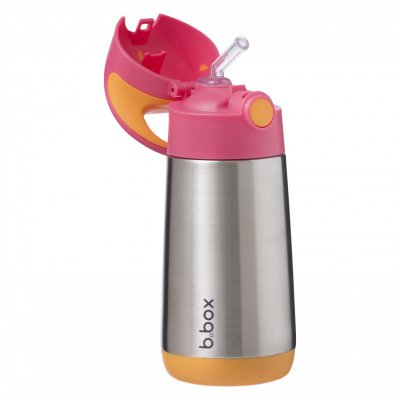 b.box termoska na pití s brčkem 350 ml - Růžová/oranžová - obrázek