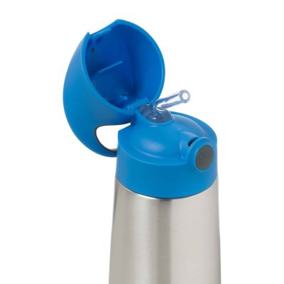 b.box termoska na pití s brčkem 350 ml - Modrá/šedá - obrázek