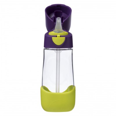 b.box láhev na pití s brčkem 450 ml - Fialová/zelená - obrázek