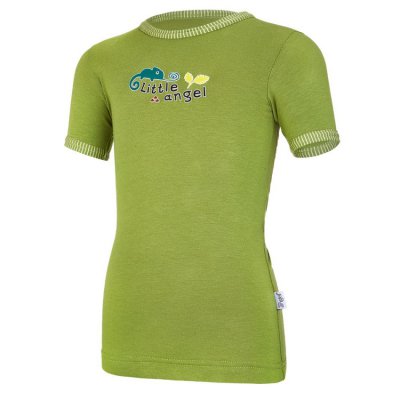 Little Angel tričko tenké krátký rukáv obrázek Outlast® - Zelená matcha, vel. 86