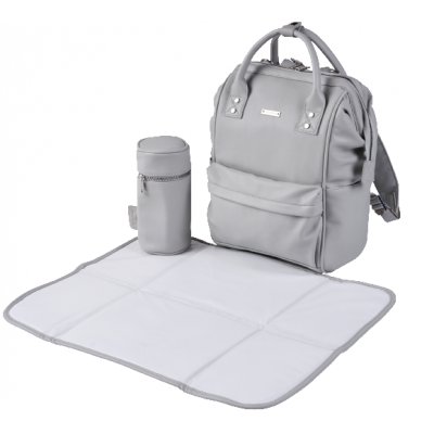 BabaBing přebalovací taška/batoh Mani - Grey Blush Leatherette - obrázek