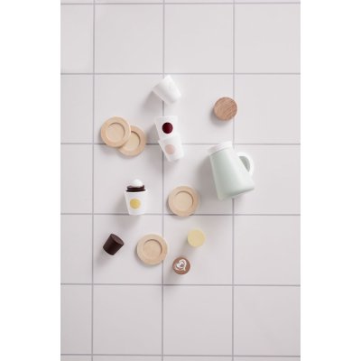 Kids Concept dřevěná konvička se 4 šálky Bistro - obrázek